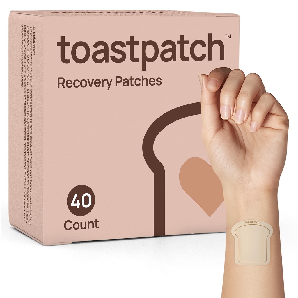 Recovery Patches 40 Pack – Natural After Party Relief Patches with Vitamins & Herbal Extracts – Water-Resistant, Easy to Use, Latex-Free for Better Mornings After a Night Out