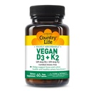 Pays Vie Végétalienne D3 + K2 – 5000 UI Vitamine D3 & 100 mcg MK-4 & MK-7.