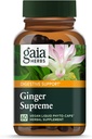 Gaia Herbs Ginger Supreme - soutient la digestion saine et soulage les nausées occasionnelles - avec racine de gingembre biologique et racine de curcuma - 60 phytocapsules liquides végétaliens (approvisionnement de 60 jours)