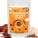 Champignon Café - Champignon Café biologique avec 11 champignons super-alimentaires, comprend Lion's Mane, Reishi, Chaga, Cordyceps et adaptogènes, Supplément Champignon pour l'énergie, Focus, Mémoire et Immunité - 5.3oz