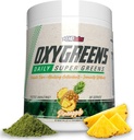EHP Labs OxyGreens Super Greens Poudre - Spiruline et Chlorella Superfood, Poudre de jus vert et Suppléments verts avec Fibre prébiotique, Antioxydants et Immunity Support, 30 Sers (Pineapple)