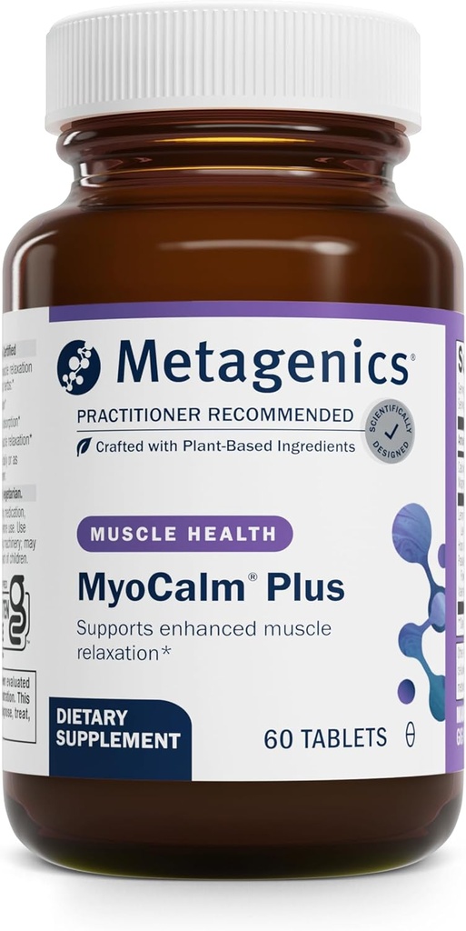 Metagenics MyoCalm Plus - Muscle Relaxation & Stress Support with Passionflower, Valerian, Lemon Balm, Magnesium & Calcium - Supports Sleep Quality - Non-GMO, Gluten-Free, Vegetarian - 60 Tablets