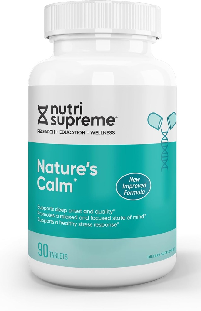 Comprimés calmés : Supplément alimentaire calmé de la nature - Soulagement naturel du stress, de l'anxiété, de la nervosité, de l'insomnie et de l'irritabilité et amélioration du sommeil - 90 comprimés