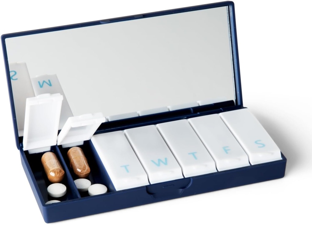 PORT X POLISH Designer Organisateur hebdomadaire de boîtes à pilules (Single 1X Daily, Navy)