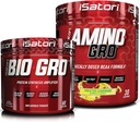 Amplificateur de synthèse de protéines bio-GRO d'iSatori - non aromatisé (60 portions) et iSatori Amino-GRO BCAA Poudre - Cimonade givrée (30 portions)