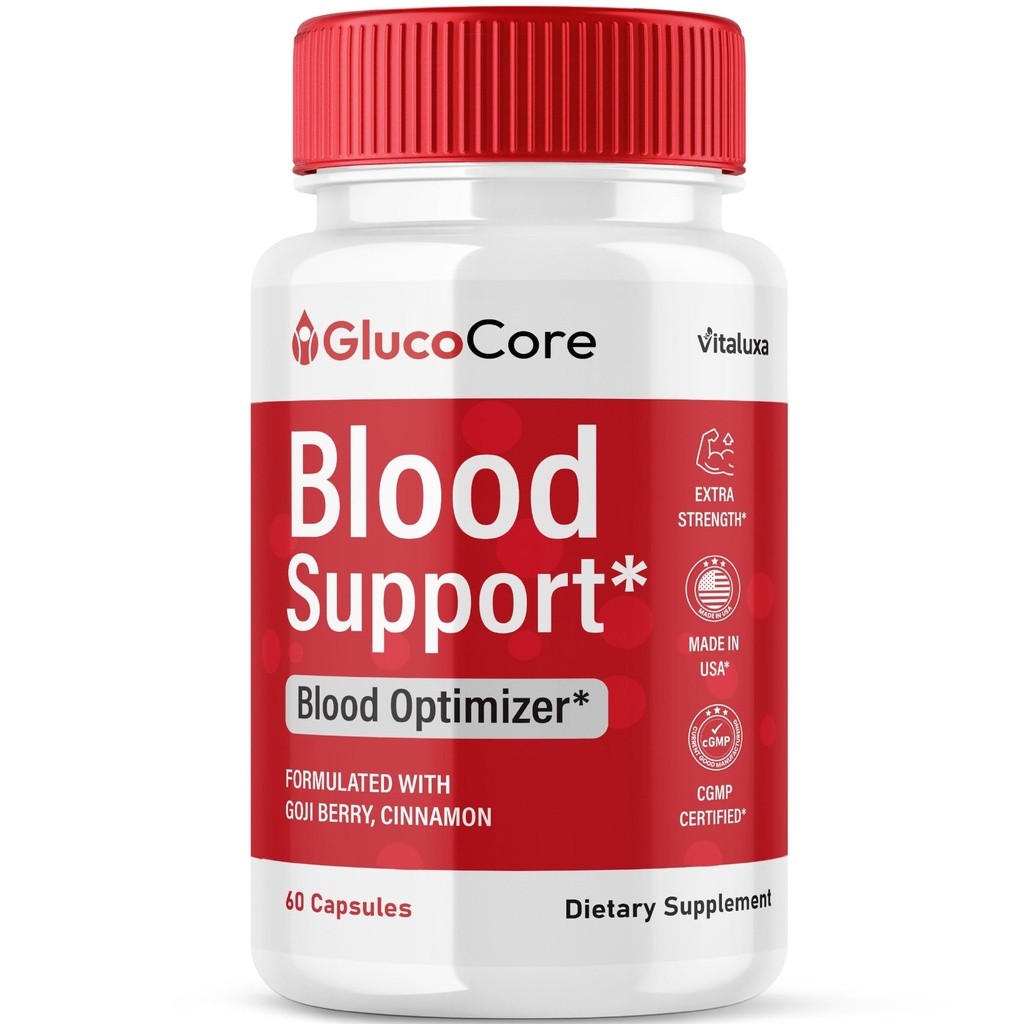 Gluco Core Capsules, GlucoCore Blood Support Supplement with Advanced Strength Formula Pills, All-Natural Premium Ingredients Vitamins Capsulas for Overall Health & Wellness, Pastillas (60 Capsules)