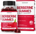 Gommies berbères avec cannelle Ceylan (1,200mg) Supplément de cannelle Berberine Ceylan Premium sans sucre pour les adultes - Tiers-parties testées, non-OGM et fabriqués aux États-Unis - 60 Gommies à croquer