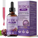 TUDCA Supplement 1800mg Drops, TUDCA Liver Support with Bile Salts, Milk Thistle, Beet Root, High Potency TUDCA+ for Liver Detox Repair Bile Flow and Gallbladder & Gut Health, Sweet Grape Flavor