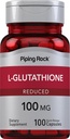 Piping Rock L Glutathione Supplement | 100 mg | 100 Capsules | Reduced Form | Non-GMO, Gluten Free