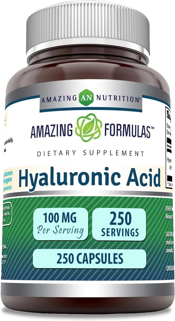 Formules étonnantes Acide hyaluronique 100mg 250 Capsules Supplément