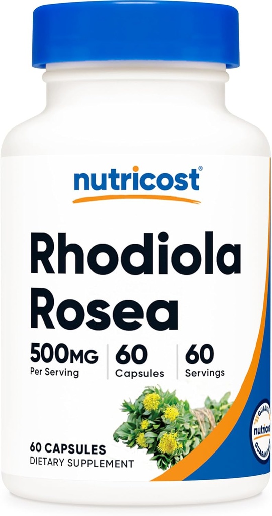 Nutricost Rhodiola Rosea 500mg, 60 Capsules végétariennes - Supplément sans gluten et sans OGM Rhodiola Rosea
