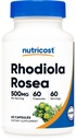 Nutricost Rhodiola Rosea 500mg, 60 Capsules végétariennes - Supplément sans gluten et sans OGM Rhodiola Rosea