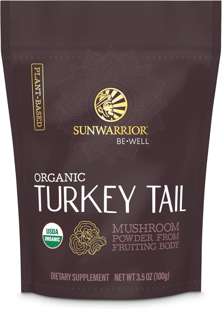 Sunwarrior Organic Turkey Tail Mushroom Powder (en poudre) Turkey Mushroom Immmune Support (en anglais seulement) Microbiome Gut Health Support (en anglais seulement)