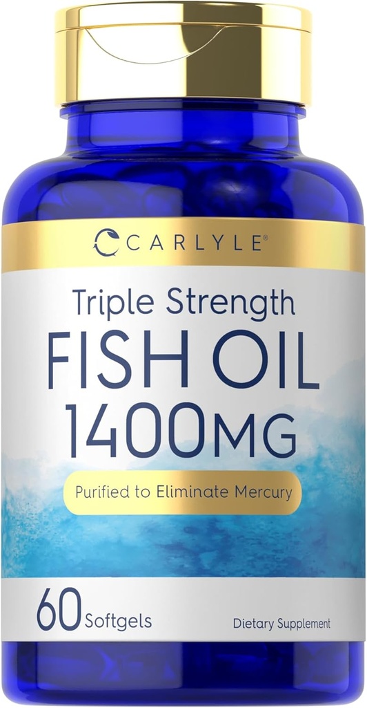 Carlyle Triple Strength Omega 3 Huile de poisson , 1400mg , 60 Softgels , Supplément sans gluten