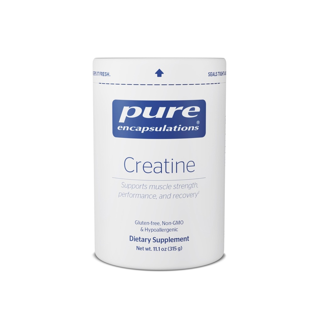 Encapsulations pures Créatine - Supplément créatine - Force musculaire, performance et récupération - Poudre de récupération avant l'entraînement - Sans gluten, sans OGM et hypoallergénique - 315 g (60 portions)