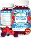 Lunakai USA Magnesium Glycinat Gommies 426mg avec L-Theanine – Calme, sommeil, soulagement du stress pour les adultes et les enfants, non-OGM, végétalien, 60ct
