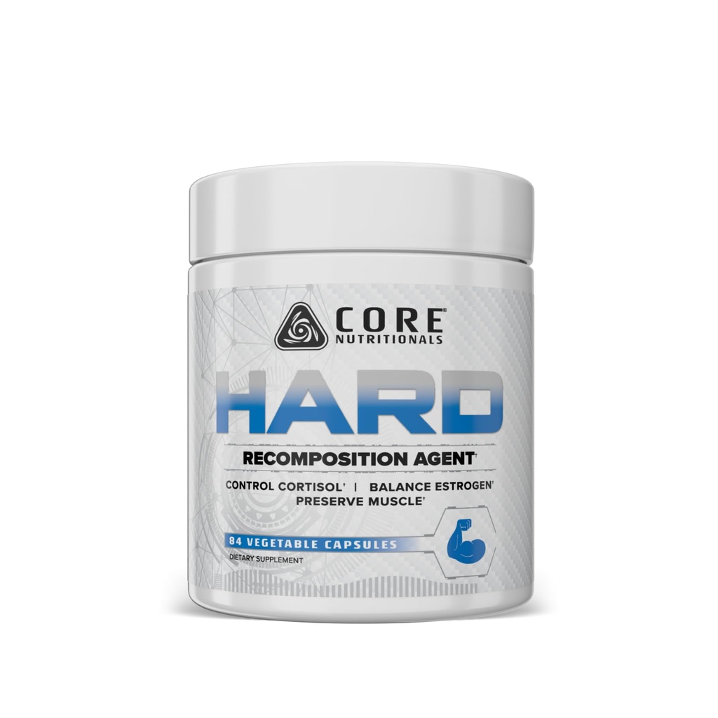 Core Nutritionals Hard Recomposition & Hardening Agent | Hormone Support, Cortisol Management, Fat Loss | with KSM-66, DIM, & L-Theanine | 84 Capsules, 28 Servings