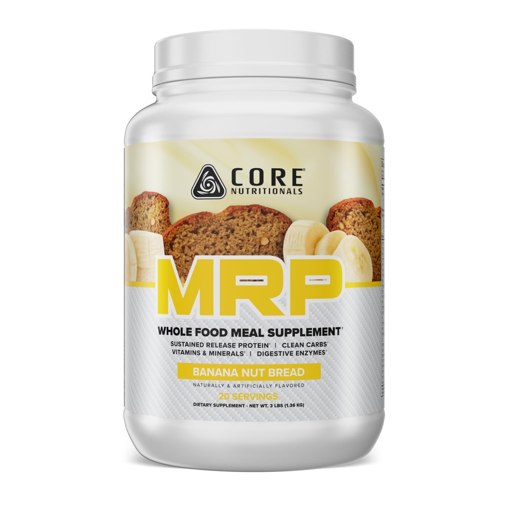 Core Nutritionals MRP Meal Replacement, Banana Nut Bread, 3 lb | 27g Protein, Whey Protein Blend, Low Glycemic Carb Blend, Sustained Energy Support, Complete Meal Formula