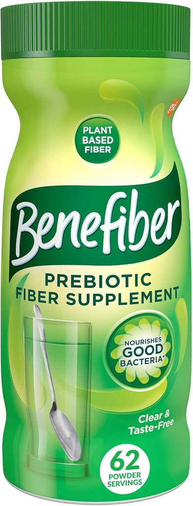Poudre quotidienne de supplément de fibre prébiotique Benefiber pour la santé digestive, poudre de fibre quotidienne, non aromatisée - 62 portions (8,7 onces)