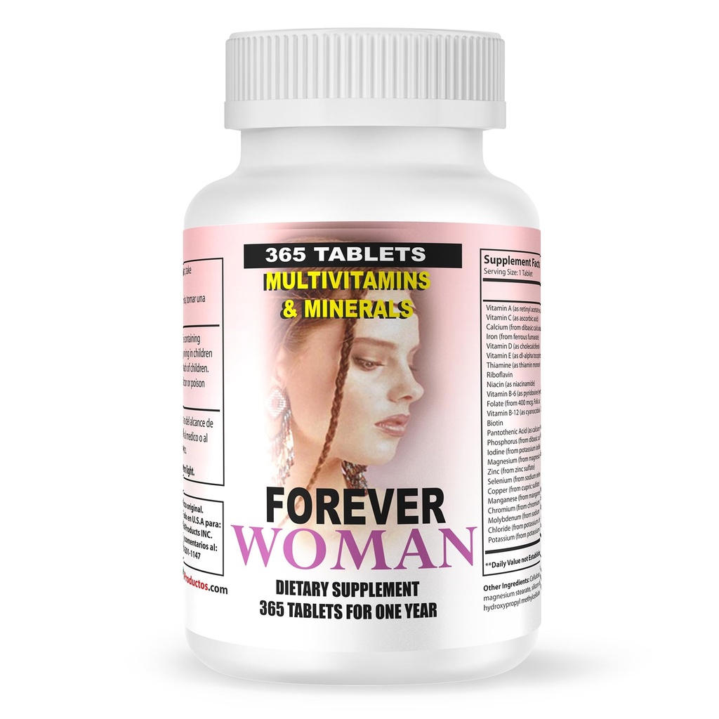 Nutrisalud Products Multivitaminas Forever Woman 365 tabletas para todo un año. Especialmente para la Mujer, Combaten cansancio, aumentan la energia, elevan defensas del Cuerpo.