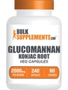 BulkSupplements.com Glucomannane Capsules - comme extrait de racine de Konjac, suppléments de glucomannane, supplément à base de plantes - sans gluten, 4 capsules par portion, 240 Compte (paquet de 1)