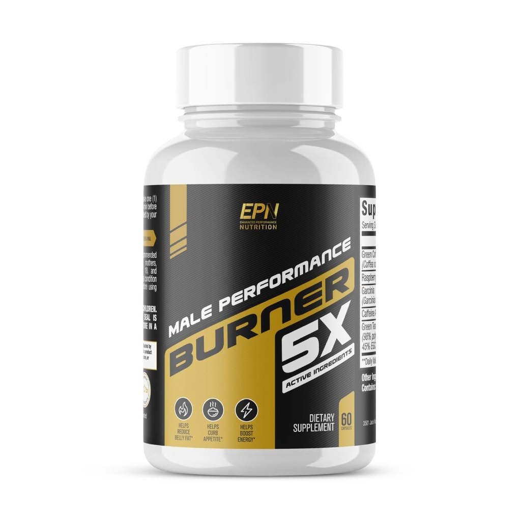 Homme Performance Burner (en anglais seulement) GLP-1 Pathway Support + Fat Burner pour les hommes (en anglais seulement) Aide à perdre du poids, maintenir le muscle, stimuler l'énergie (en anglais seulement) 3ème partie Testé Formule (en anglais seulement) 60 Unisex Weight Loss Pills All Adultes
