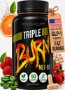 Pilules triples de perte de poids Burn pour les femmes et les hommes, Fat Burner GLP-1 Support, Suppresseur d'appétit, pilules avec extrait de café vert et Cayenne (60 capsules)