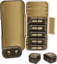 Organisateur hebdomadaire de pilules 2 fois par jour, Humidité-Proof, Compartiments amovibles, AM PM Pill Box 2X 7 Jour, Organisateur de pilules pour les pilules/huile de poisson/médication/vitamine/Supplements (Brown)