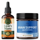 HERBAMAMA Lion's Mane & Brain Support Complex Kit - Bundle of Lion's Mane Extract 4 Fl Oz & Brain Support Complex Gummies - Vegan, Non-GMO, Sugar & Alcohol-Free - 2 Pack