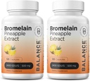 Balancebreens Bromelain 500mg, 120 Capsules - Enzyme digestive extrait d'ananas, soutient la digestion et le supplément de santé articulaire