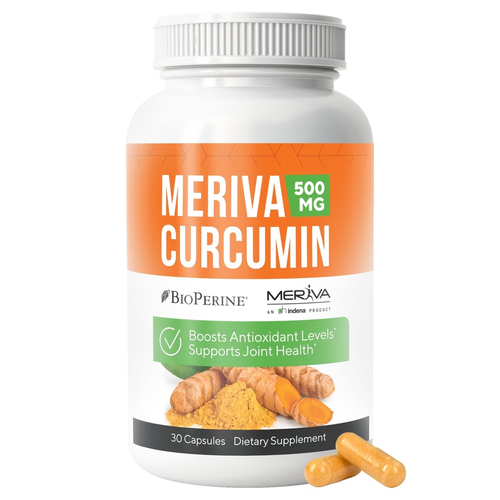 NERVE RENOUVEL Mériva Curcumin avec poivre noir et biopérine - Supplément de soutien Nerve Boost antioxydant - 30 Capsules