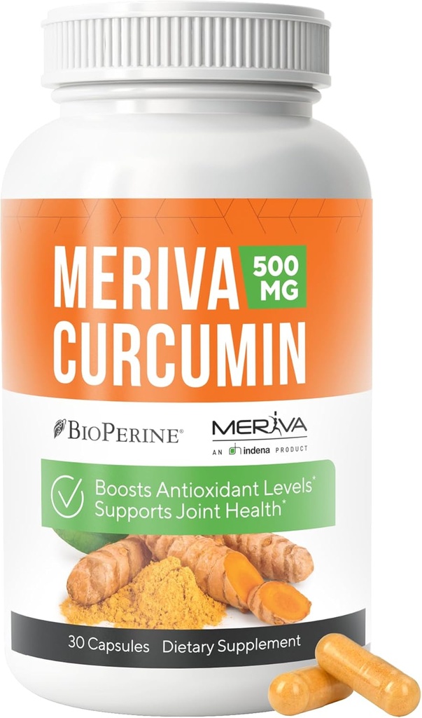 NERVE RENOUVEL Mériva Curcumin avec poivre noir et biopérine - Supplément de soutien Nerve Boost antioxydant - 30 Capsules