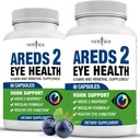 NEW AGE AREDS 2 Vitamine oculaire contient du Bilberry 6000mg Lutéine (32mg), Graines de raisin (6000 mg), Eyebright (1000 mg) et Zeaxanthin (8 mg) - 120 Nombre