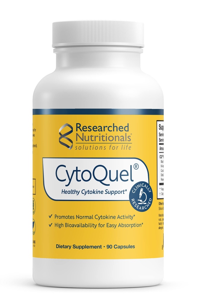 CytoQuel de nutrition avec N-acétyl Cysteine, suppléments à base de plantes et extrait curcuma - Promouvoir une fonction de cytokine saine pour le soutien immunitaire, le sommeil et le confort physique (90 capsules)