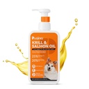 PUAINTA Krill & Salmon Fish Oil for Dogs– Omega-3 (EPA DHA) Huile de poisson liquide, huile de saumon islandais sauvage pour la peau et le manteau, support de démangeaison (8 Fl Oz (paquet de 1))