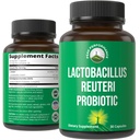 Lactobacillus Reuteri 50 Billion CFU Probiotics with Clinically Studied PreticX® XOS Prebiotic - Probiotic Capsules Supplement for Gut Health and Digestive Support - USA Tested for Both Women & Men
