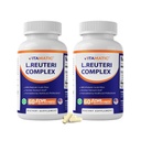 Vitamatic Lactobacillus Reuteri Complex – 22 Billion CFU per Delayed Release Capsule – 60 Capsules – Digestive & Gut Health Support – with Prebiotic Inulin Fiber - 2 Pack