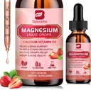 Magnésium Liquid Drop, Magnésium Glycinate Complément Complexe avec Taurate de Magnésium, Citrate, Calcium, Potassium, Vitamine, Zinc - Soutien Relaxation, Énergie et Santé Bowel