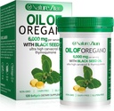 Huile d'Oregano Softgel - Huile organique d'Oregano avec des graines noires - 2 sur 1, 120 Compte