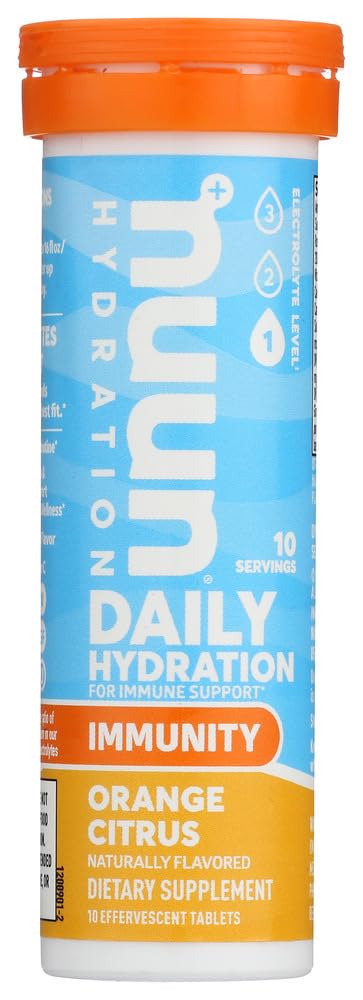 Nuun Immunity Orange Citrus Electrolyte Drink Tablets, 10 Tablets (Pack of 8)