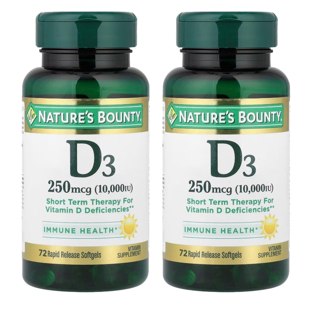 Nature's Bounty, Ultra Strength D3-10,000 IU, 72 Softgels (2pack)