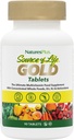 NaturesPlus Source de vie Multivitamine d'or - 90 comprimés - avec des vitamines D3, B12 et K2 - Soutien du sang, des os et des immunes - Végétarien et sans gluten - 30 portions