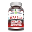 Formules étonnantes BCAA 2:1:1 1000 Mg par portion , Capsules , Supplément Acides aminés à chaîne ramifiée , Non-GMO , Sans gluten , Fabriqué aux États-Unis (1 Pack, 500 Nombre)