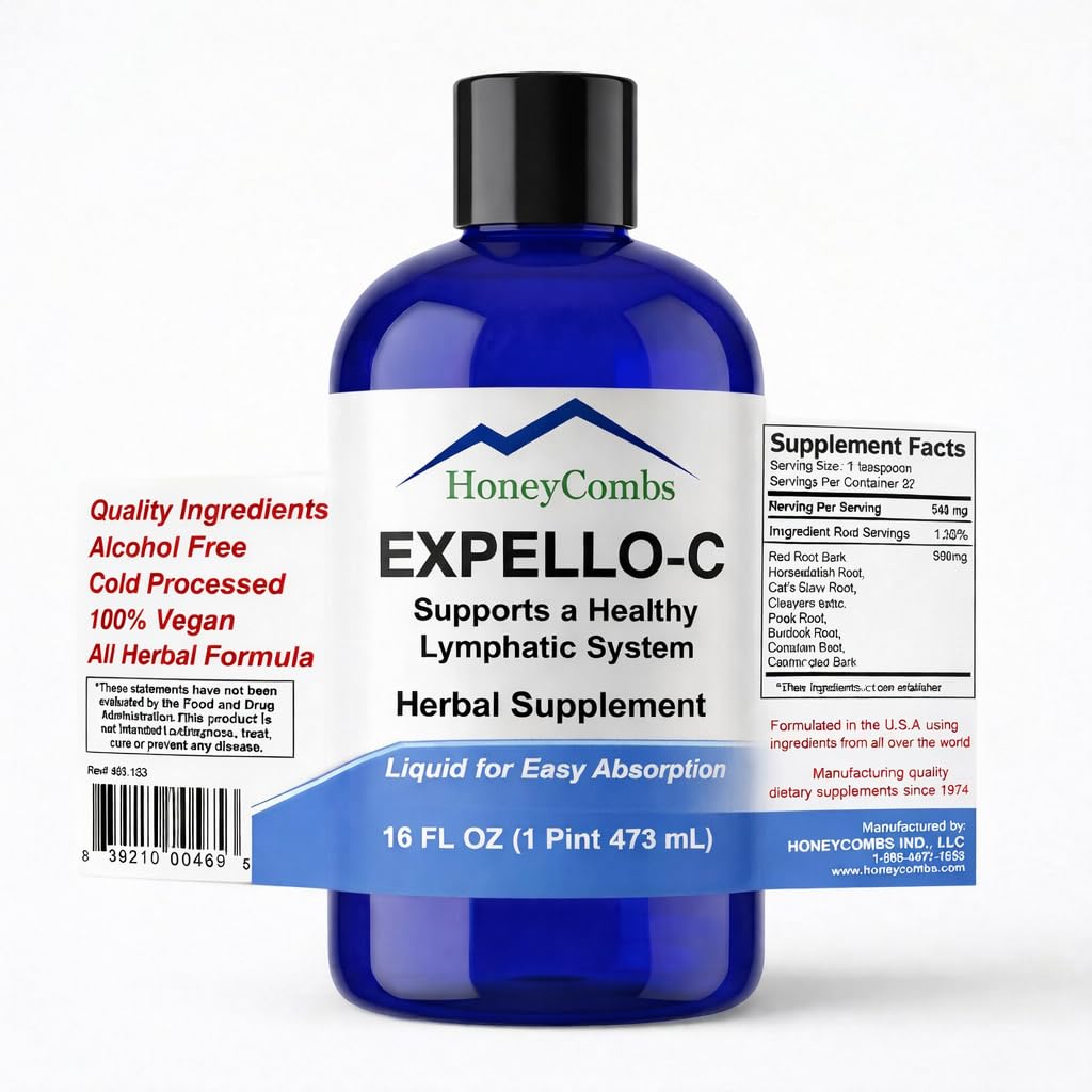 Expello-C - Détox cellulaire ultime – Nettoyez et désintoxication – Supplément Echinacea, Seaux d'Or et Clover Rouge – Nettoyez le foie liquide sans alcool, Nettoyez le rein et Booster système, 16 Fl Oz.