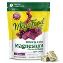 MegaFood Relax + Calm Magnesium Complex with Magnesium Citrate & Malate for Heart Health, Muscle Tension & More – Doctor Formulated - Vegetarian – Grape Flavor - 60 Soft Chews (30 Servings)