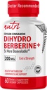 Nature's Fusions Dihydroberberine Supplément 200mg 60 Capsules - avec Ceylan Cinnamon, 5X plus efficace que les suppléments Berberine HCL - Nutri