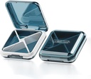 DUBSTAR Daily Pill Organizer,4 Compartments Portable Travel Small Pill Case, Pill Box for Purse Pocket to Hold Vitamins,Cod Liver Oil,Supplements and Medication (Blue)