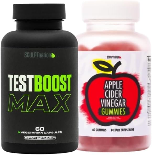 Sculpt Nation by V Shred Test Boost Max et Apple Cider Vinegar Gummies Bundle