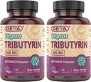 DEVA Vegan Tributyrine Supplément - Précurseur de Butyrate, Support de la barrière de Gut, Acide Butyrique, Capsules Vegan 500 MG, Support de Gut Leaky, Digestion, 90 Compte (paquet de 2)
