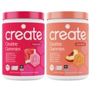Creatine Monohydrate Gummies - Beach Day Duo - Sour Peach & Watermelon - Creatine Gummies pour les femmes et les hommes, NSF certifié, 3ème partie testée, formule anti-melting, 180 Compte (2-Pack)